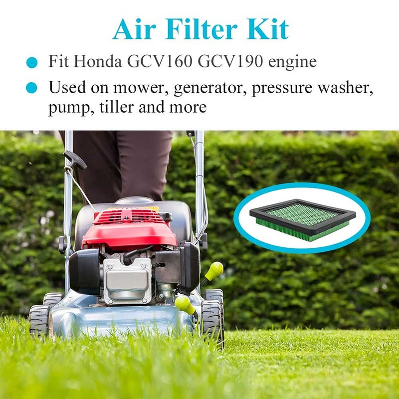 HOODELL GCV160 Air Filter Tune Up Kit for Honda GCV190 GC190 GC160 GX100 Engine HRC216 HRR216 HRR2169VKA HRX217 Lawn Mower, Replace GCV160 Spark Plug 17211-ZL8-023 Air Cleaner - Image 2